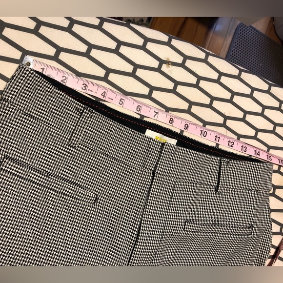 Anthropologie Maeve Slim Kick Houndstooth Print Cropped Pants - Picture 9 of 9